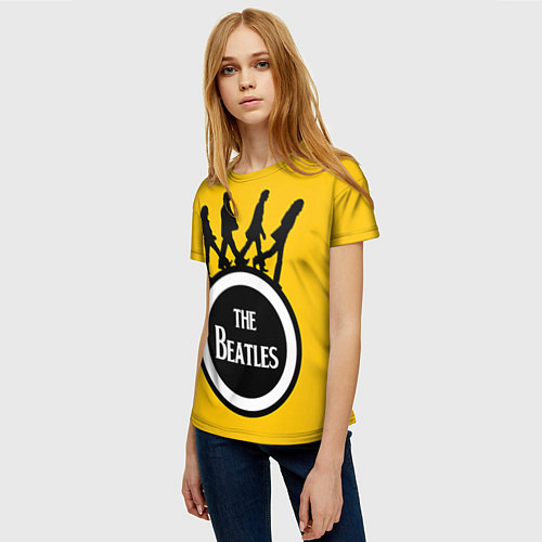 Женская футболка The Beatles: Yellow Vinyl / 3D-принт – фото 3