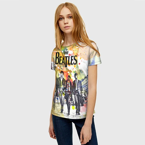 Женская футболка The Beatles: Colour Spray / 3D-принт – фото 3