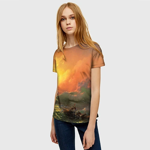 Женская футболка Айвазовский - 9 Вал / 3D-принт – фото 3