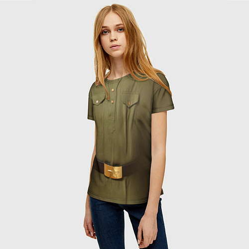 Женская футболка Униформа солдата / 3D-принт – фото 3