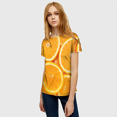 Женская футболка Апельсинчик / 3D-принт – фото 3