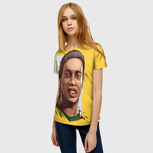 Женская футболка Ronaldinho Art / 3D-принт – фото 3