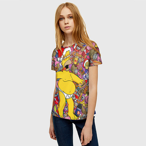 Женская футболка Обжора Гомер / 3D-принт – фото 3