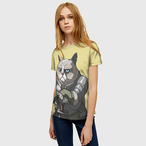 Женская футболка Кот / 3D-принт – фото 3