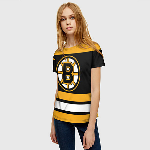 Женская футболка Boston Bruins / 3D-принт – фото 3