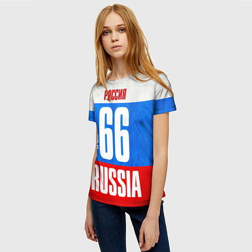 Женская футболка Russia: from 66 / 3D-принт – фото 3