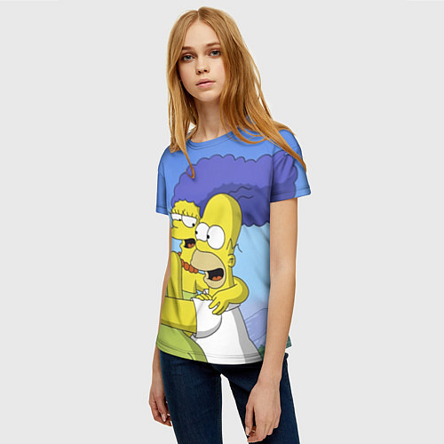 Женская футболка Гомер и Мардж / 3D-принт – фото 3
