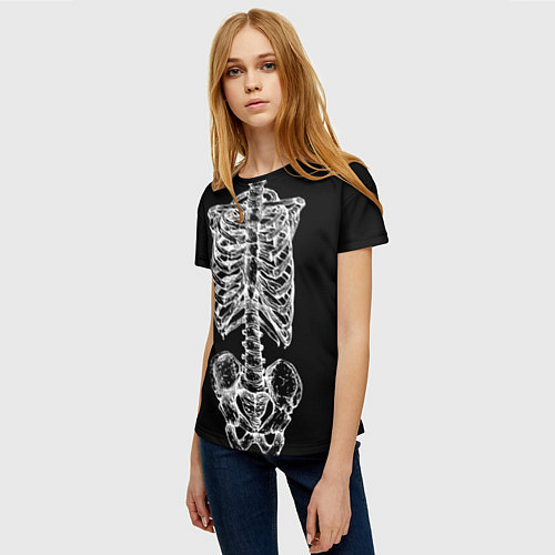 Женская футболка Скелет / 3D-принт – фото 3