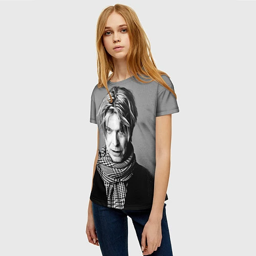 Женская футболка Дэвид Боуи / 3D-принт – фото 3