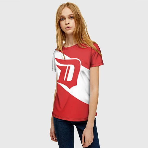 Женская футболка Detroit Red Wings D / 3D-принт – фото 3