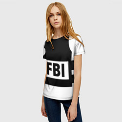 Футболка женская Бронежилет FBI, цвет: 3D-принт — фото 2