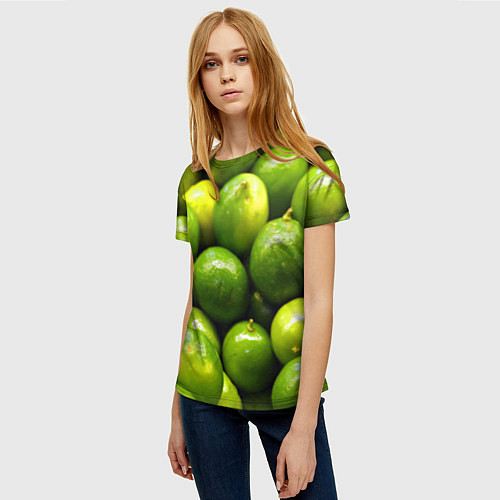 Женская футболка Лаймовая / 3D-принт – фото 3