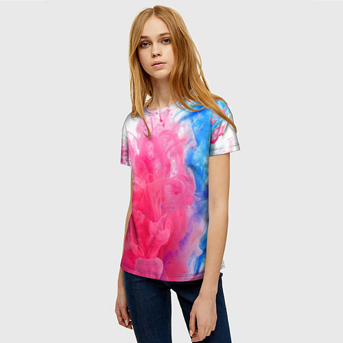 Женская футболка Взрыв красок / 3D-принт – фото 3