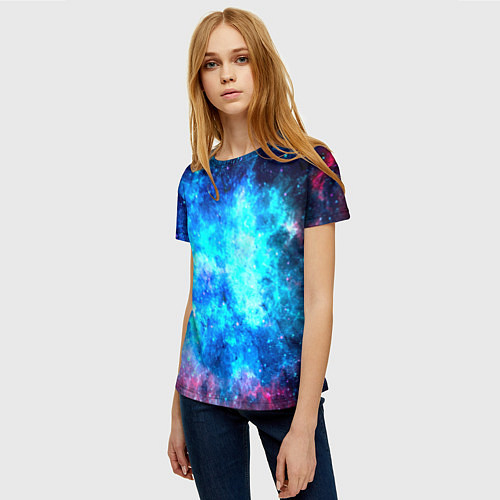 Женская футболка Голубая вселенная / 3D-принт – фото 3