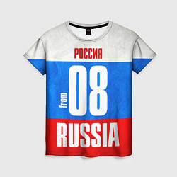Футболка женская Russia: from 08 цвета 3D-принт — фото 1
