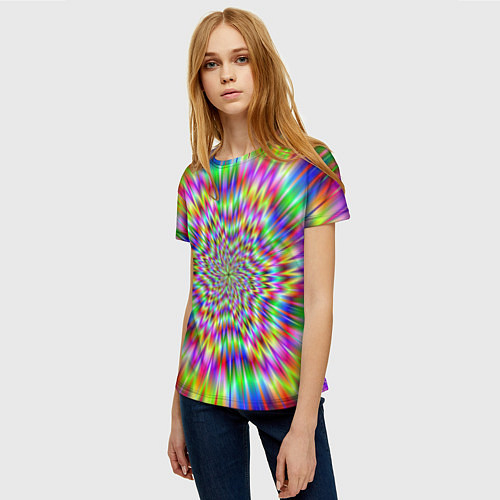 Женская футболка Спектральная иллюзия / 3D-принт – фото 3