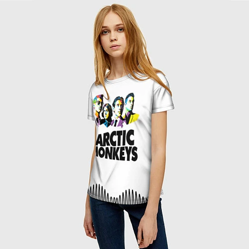 Женская футболка Arctic Monkeys: Music Wave / 3D-принт – фото 3