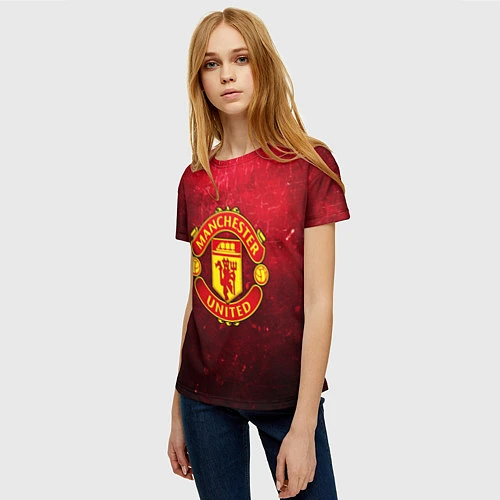 Женская футболка Манчестер Юнайтед / 3D-принт – фото 3