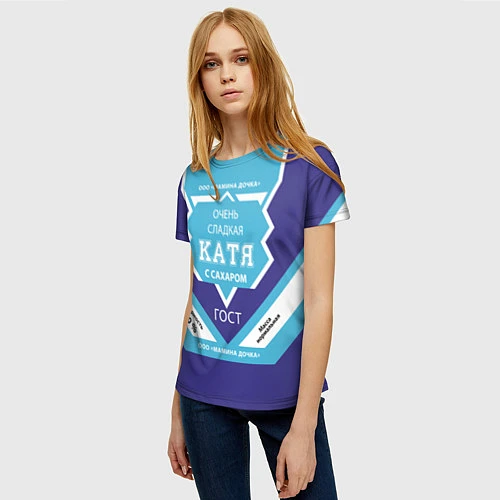 Женская футболка Сладкая Катя / 3D-принт – фото 3