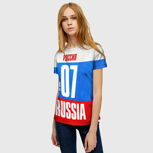 Женская футболка Russia: from 07 / 3D-принт – фото 3