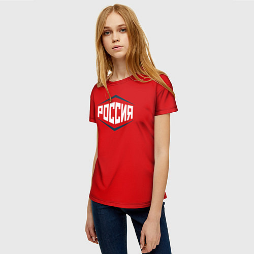 Женская футболка Россия / 3D-принт – фото 3