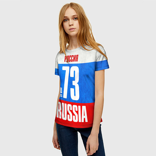 Женская футболка Russia: from 73 / 3D-принт – фото 3