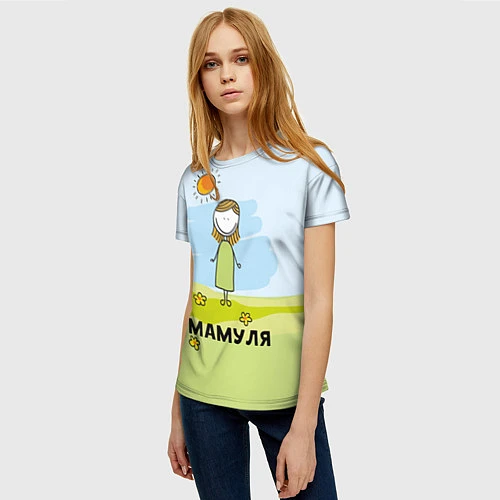 Женская футболка Мамуля / 3D-принт – фото 3