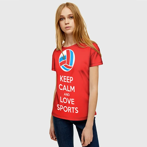 Женская футболка Keep Calm & Love Volleyball / 3D-принт – фото 3