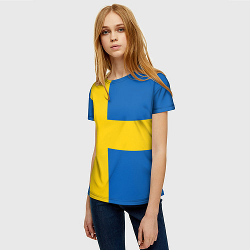 Женская футболка Швеция / 3D-принт – фото 3