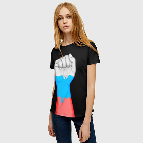 Женская футболка Русский кулак / 3D-принт – фото 3