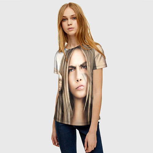 Женская футболка Cara Delevingne / 3D-принт – фото 3