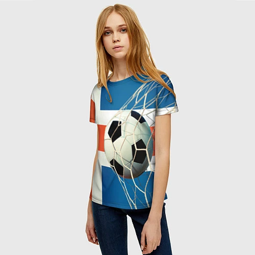 Женская футболка Исландский футбол / 3D-принт – фото 3