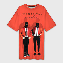 Футболка женская длинная Twenty One Pilots, цвет: 3D-принт