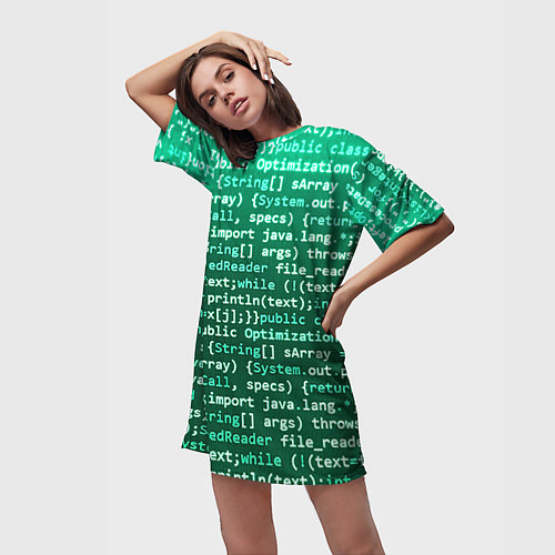 Женская длинная футболка Программирование 8 / 3D-принт – фото 3