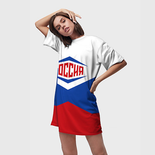 Женская длинная футболка Россия 2016 / 3D-принт – фото 3