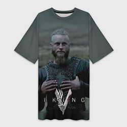 Футболка женская длинная Vikings: Ragnarr Lodbrok, цвет: 3D-принт