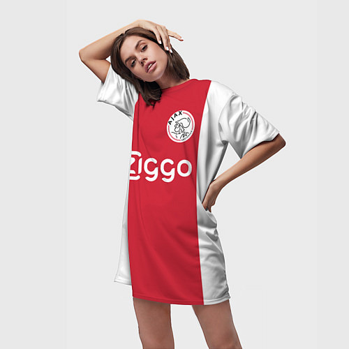 Женская длинная футболка Ajax FC: Ziggo / 3D-принт – фото 3
