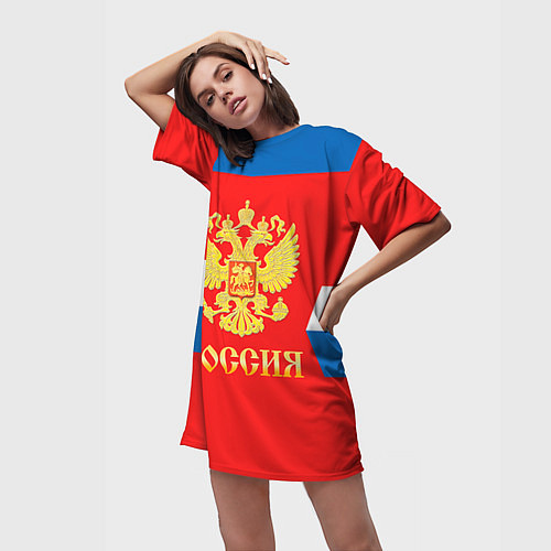 Женская длинная футболка Сборная РФ: #27 PANARIN / 3D-принт – фото 3