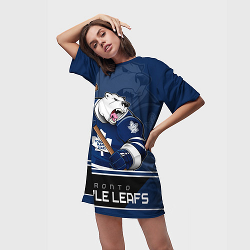 Женская длинная футболка Toronto Maple Leafs / 3D-принт – фото 3