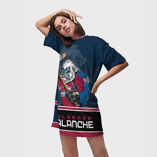 Женская длинная футболка Colorado Avalanche / 3D-принт – фото 3