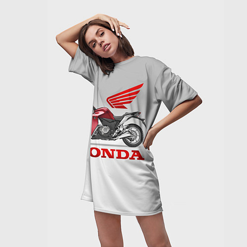 Женская длинная футболка Honda 2 / 3D-принт – фото 3