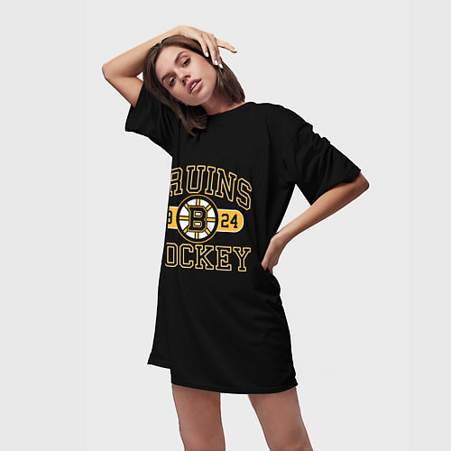 Женская длинная футболка Boston Bruins: Est.1924 / 3D-принт – фото 3