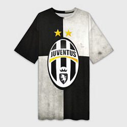 Футболка женская длинная Juventus FC, цвет: 3D-принт