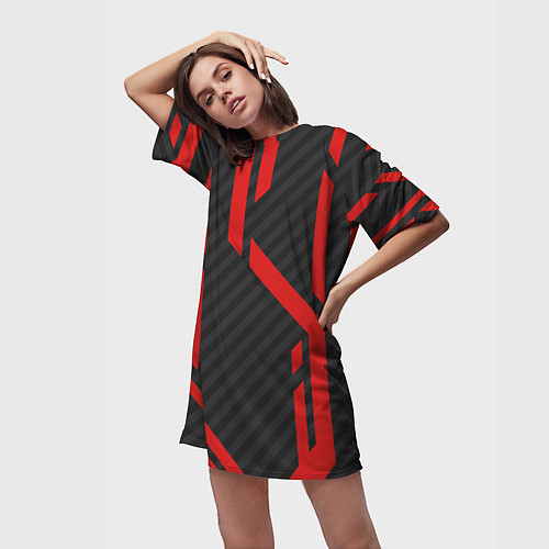 Женская длинная футболка CS:GO Redline / 3D-принт – фото 3