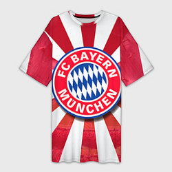 Футболка женская длинная FC Bayern, цвет: 3D-принт