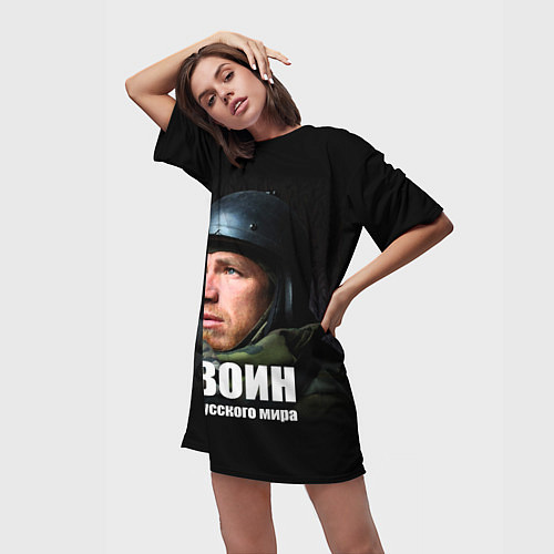 Женская длинная футболка Моторола - Воин Русского мира / 3D-принт – фото 3