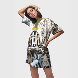 Футболка женская длинная Juventus5, цвет: 3D-принт — фото 2