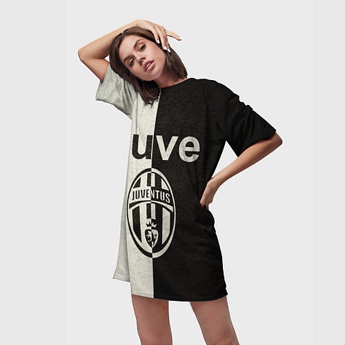 Женская длинная футболка Juventus6 / 3D-принт – фото 3