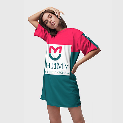 Женская длинная футболка РНИМУ / 3D-принт – фото 3