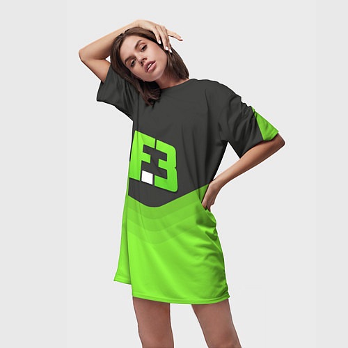 Женская длинная футболка FlipSid3 Uniform / 3D-принт – фото 3